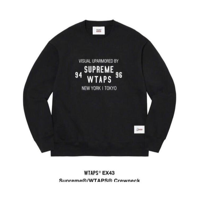 Supreme x WTAPS  Crewneck Black  Ｌサイズスウェット