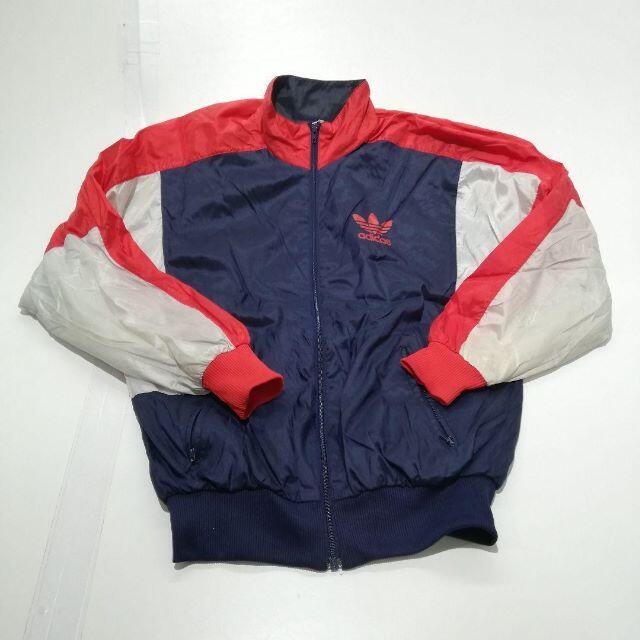 adidas - adidas アディダス ナイロンジャケット 80年代 紺×赤 adidas - adidas アディダス ナイロンジャケット 80年代 紺×赤