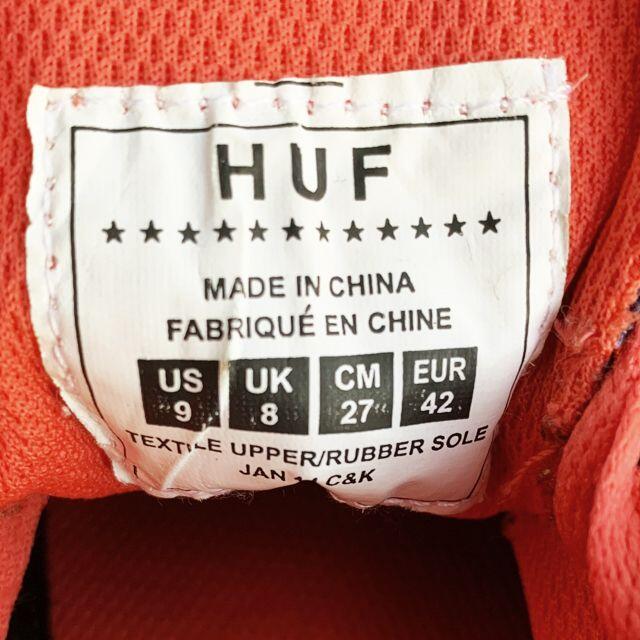 HUF(ハフ)の【 HUF 】ハフ　27cm 総柄　スニーカー　赤　レッド メンズの靴/シューズ(スニーカー)の商品写真