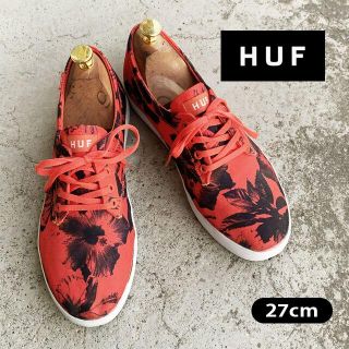 ハフ(HUF)の【 HUF 】ハフ　27cm 総柄　スニーカー　赤　レッド(スニーカー)