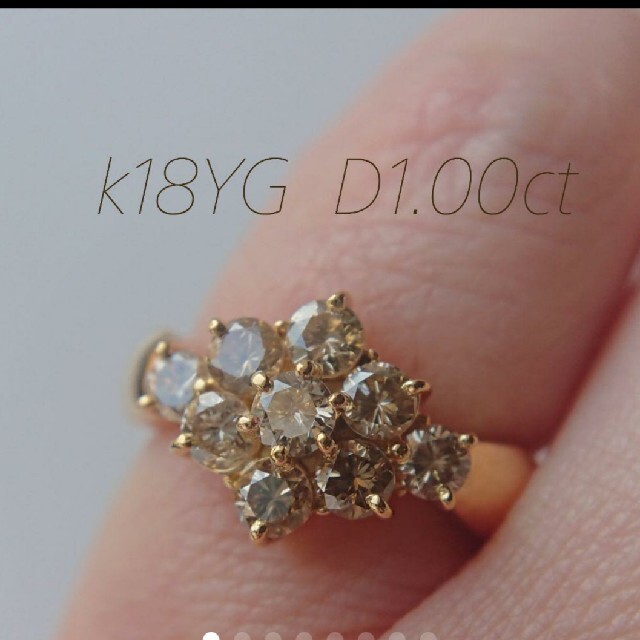 《クロ様専用》k18YG ブラウンダイヤ 1.00ct リング レディースのアクセサリー(リング(指輪))の商品写真
