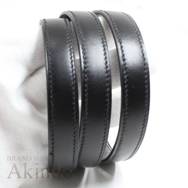 エルメス ショルダーストラップ 黒 ブラック ボックスカーフ ゴールド金具