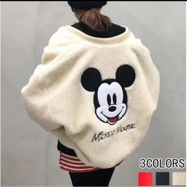 Disney(ディズニー)の新品未使用　DISNEY ディズニー ミッキー ボアブルゾン サイズL レディースのジャケット/アウター(ブルゾン)の商品写真