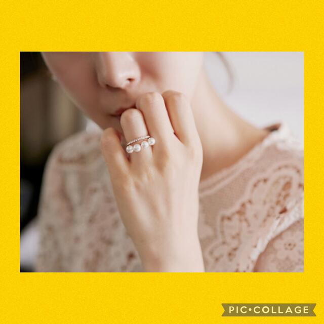 R47☆即日発送☆ピンクゴールド パールリング☆指輪 フリーサイズ レディースのアクセサリー(リング(指輪))の商品写真