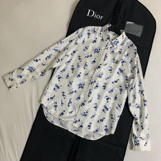 DIOR 19SS KAWS BEE FLORAL SILK SHIRT