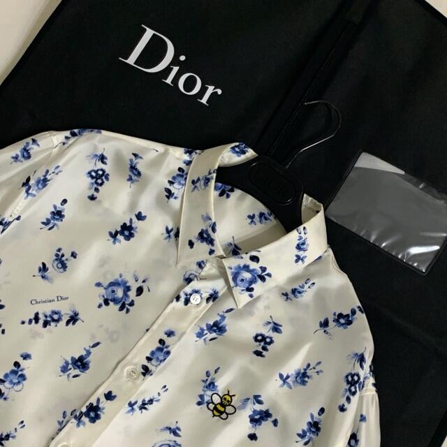 DIOR 19SS KAWS BEE FLORAL SILK SHIRT