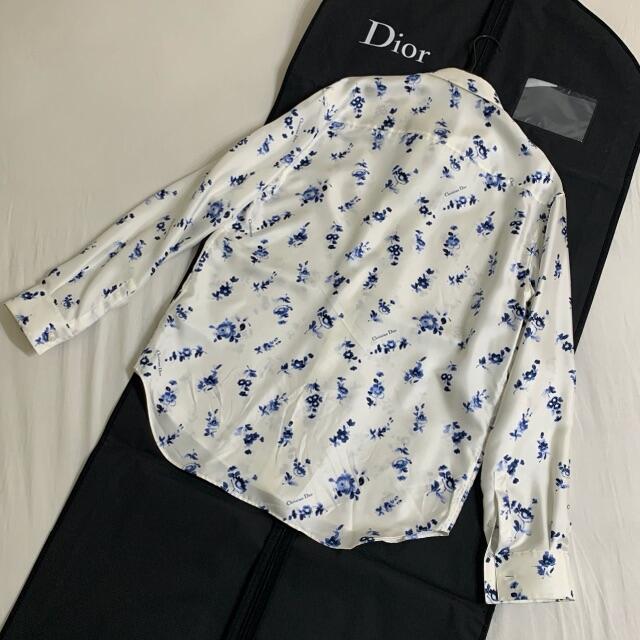 DIOR 19SS KAWS BEE FLORAL SILK SHIRT