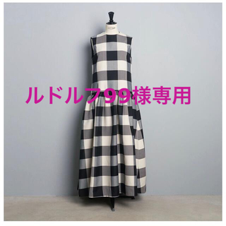 ドゥロワー(Drawer)のPaleJute Block Check dress long(ロングワンピース/マキシワンピース)