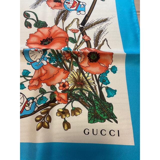 【新品&かなり貴重です】GUCCI&ドラえもん　コラボ　フローラ　スカーフ90