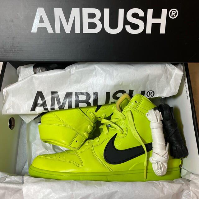 AMBUSH × NIKE DUNK HIGH FLASH LIME 28.5 1