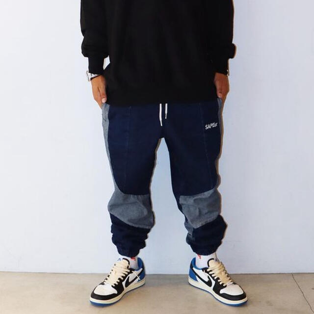 SAPEur DENIM TRACK PANTS ブラック Lサイズ デニム黒