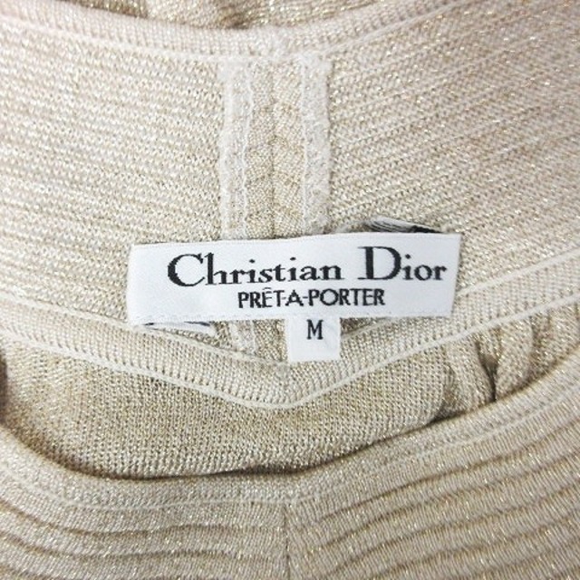 Christian Dior(クリスチャンディオール)のクリスチャンディオール 美品 ラメニット セーター Vネック パフスリーブ M レディースのトップス(ニット/セーター)の商品写真