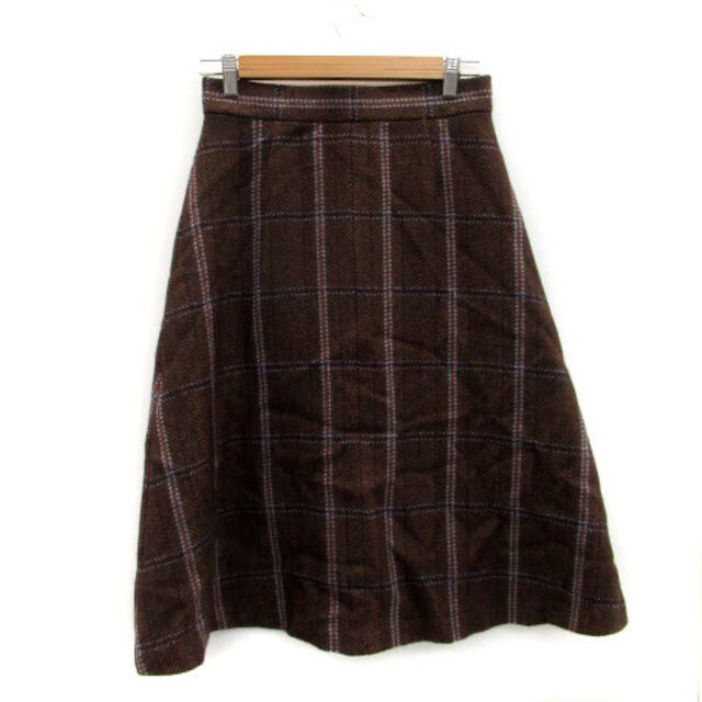 ROSSO(ロッソ)のロッソ アーバンリサーチ フレアスカート ミモレ丈 チェック柄 38 ブラウン レディースのスカート(ひざ丈スカート)の商品写真