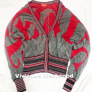 ヴィヴィアンウエストウッド(Vivienne Westwood)の【Vivienne Westwood】フォントロゴ 刺繍ORBロゴ カーディガン(カーディガン)