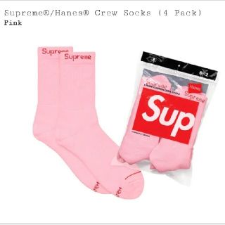 シュプリーム(Supreme)のsupreme 靴下 ピンク 1セット 新品未使用(ソックス)