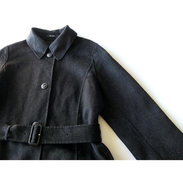 美品 アクアスキュータム ベルト付 ウールカシミヤビーバー シングル