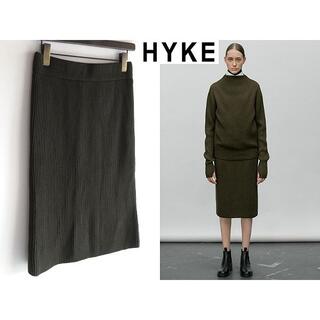 ハイク(HYKE)のLOOK使用 定価30240円 HYKE リブニットスカート 2 カーキ(その他)
