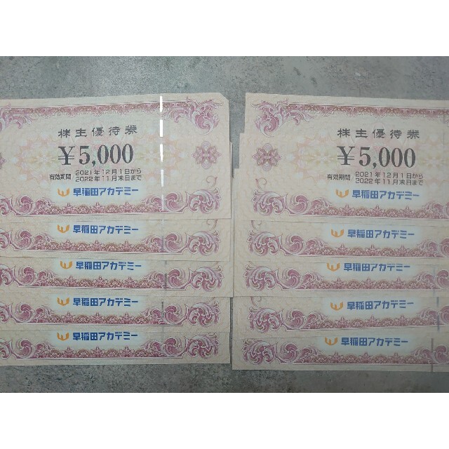 再再再..販 早稲田アカデミー 株主優待5万円分 - 通販 - thebodystudio