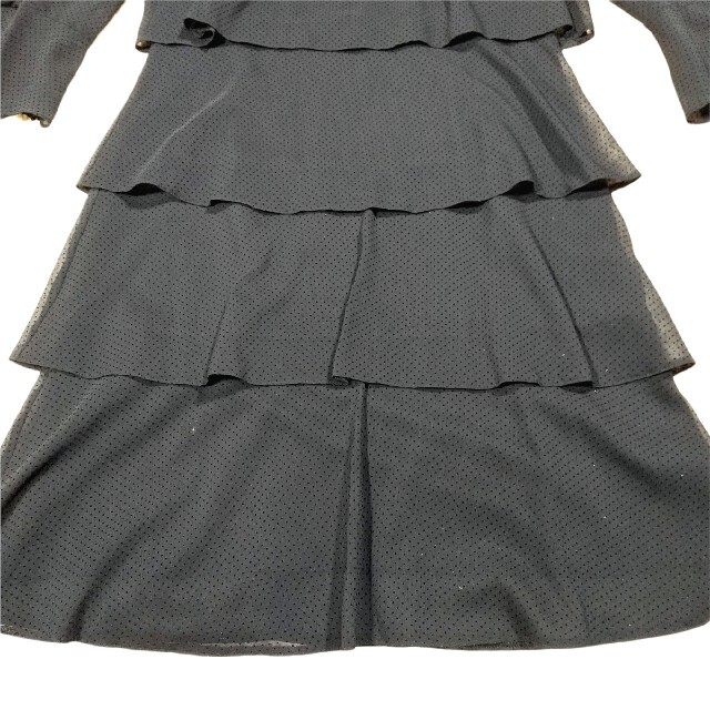 M's GRACY エムズグレイシー ドレス フォーマル 40 黒 フロック加工