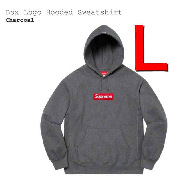 Supreme Box Logo Hooded Charcoal Lサイズ