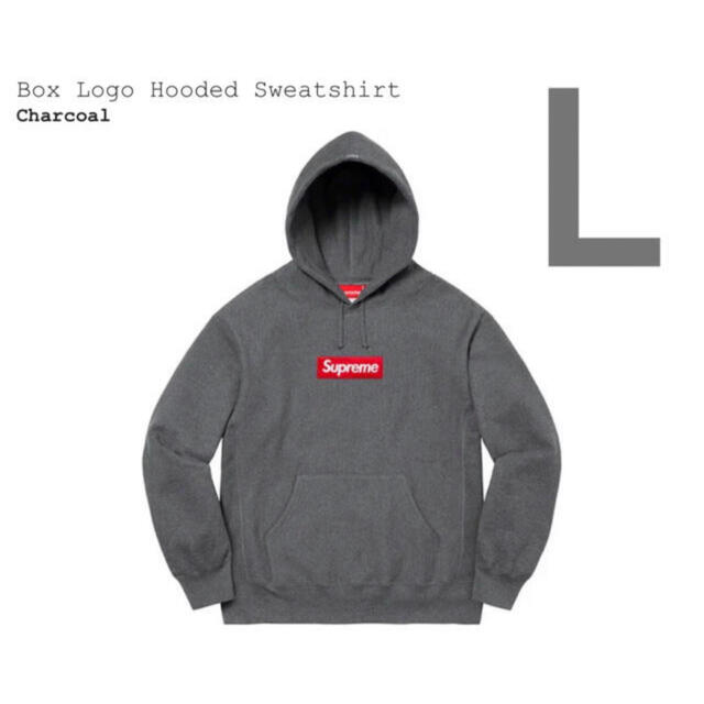 Box Logo Hooded Sweatshirt Charcoal Lサイズ