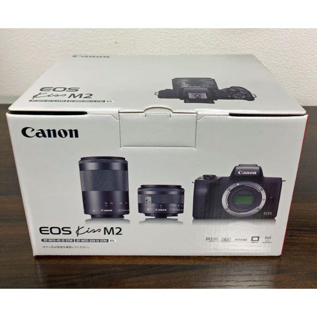 新品未開封 Canon EOS Kiss M ダブルズームキット ブラック