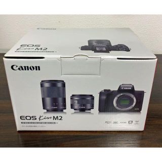 キヤノン(Canon)の【未開封新品】EOS Kiss M2 ダブルズームキット [ブラック](ミラーレス一眼)