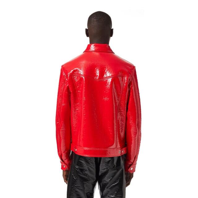 DIESEL ライダースジャケット ブラッシュドコットン レッド XXL