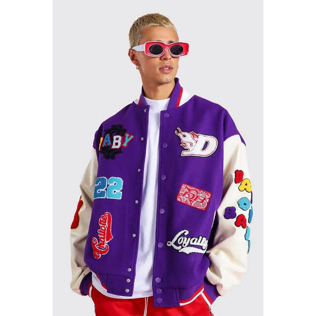 Boohoo dababy varsity jacket ブーブー スタジャン