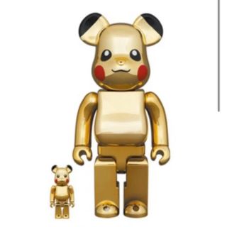 メディコムトイ(MEDICOM TOY)のBE@RBRICK ピカチュウ GOLD CHROME Ver.100&400(フィギュア)