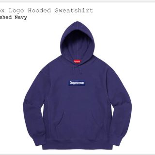 SupremeBoxLogoHoodedSweatshirt navy