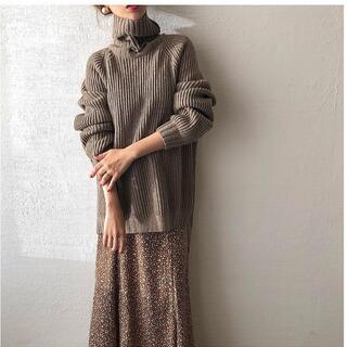 HOWDY.♡over turtle knit (brown)(ニット/セーター)