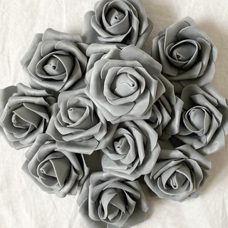 造花　薔薇　グレー　10個　灰色(その他)