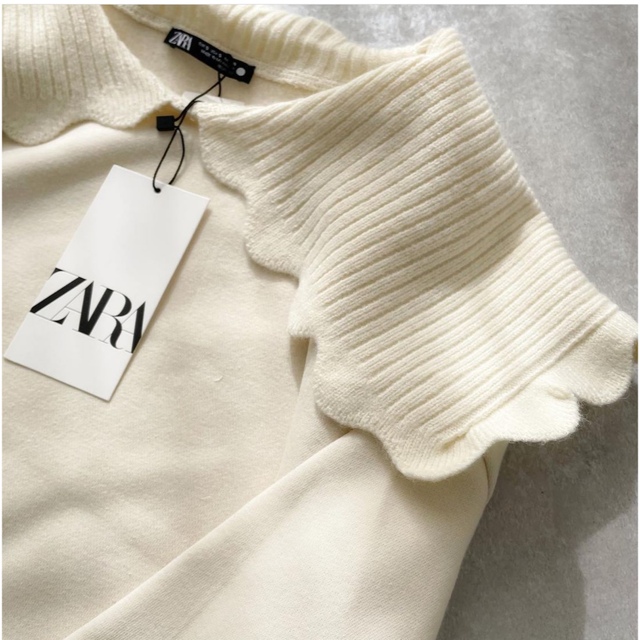 ZARA(ザラ)の【完売/新品】ZARA チャンキーネックライン スウェットシャツ　L レディースのトップス(トレーナー/スウェット)の商品写真