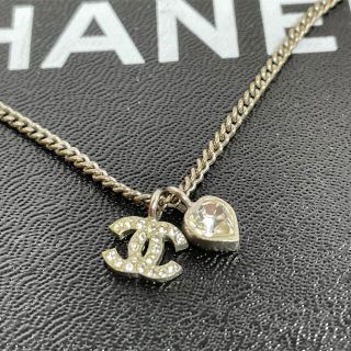 CHANEL - 【✨美品✨】シャネル ネックレス シルバー ストーン ハート