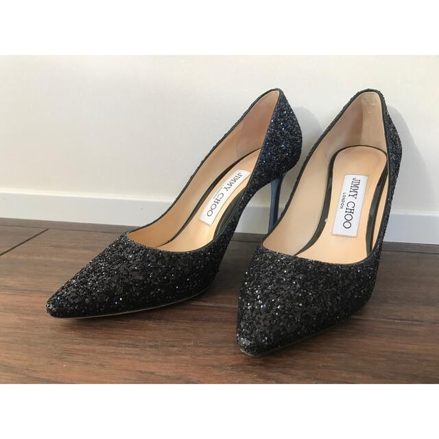 JIMMY CHOO パンプス ROMY 85 サイズ35 ネイビー-