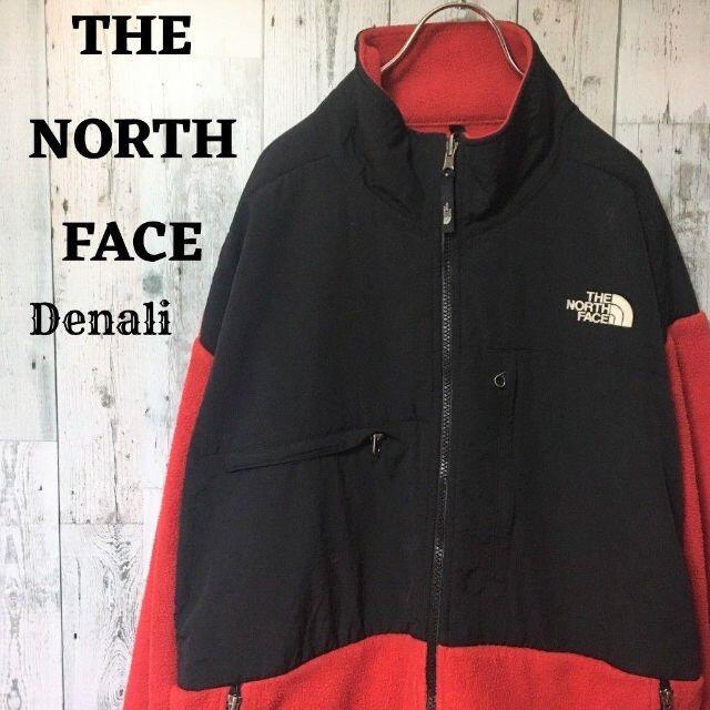 THE NORTH FACE(ザノースフェイス)の美品US規格ノースフェイスデナリジャケット刺繍ロゴ黒ブラック赤レッド メンズのジャケット/アウター(ブルゾン)の商品写真