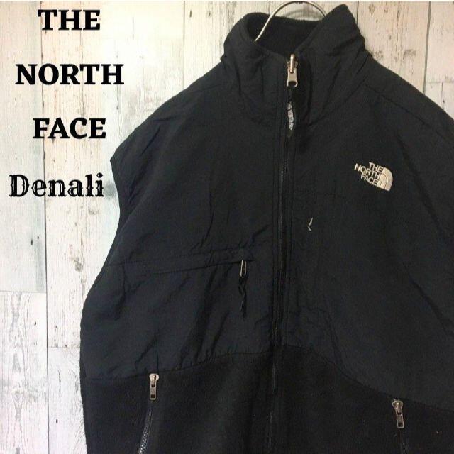 THE NORTH FACE(ザノースフェイス)の美品US規格ノースフェイスデナリベストポーラテック刺繍ロゴ黒ブラックL古着 メンズのトップス(ベスト)の商品写真