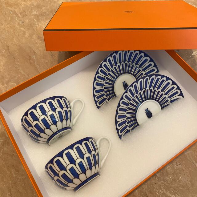 HERMES カップ&ソーサー ブルーダイユール - グラス/カップ