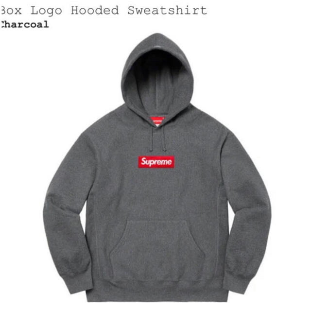 supreme box logo hooded charcoal XL