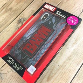 マーベル(MARVEL)のMARVEL ロゴ iPhoneX/Xs 兼用 スマホケース レッド(iPhoneケース)