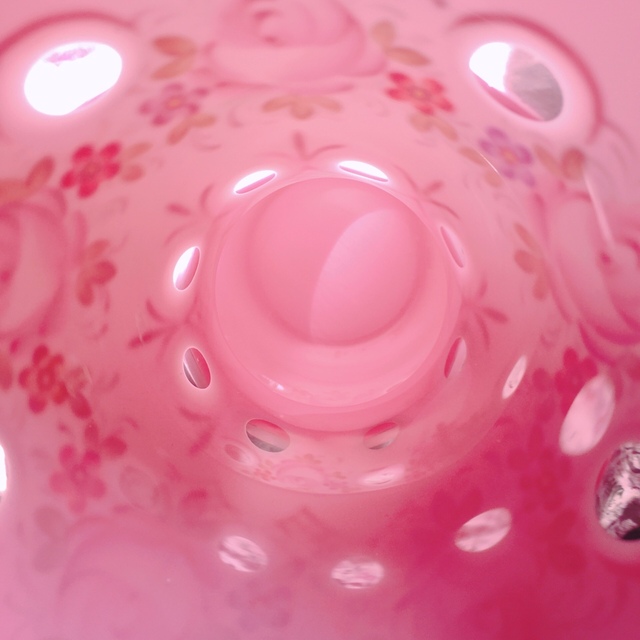 フランスアンティーク 色被せグラス ボヘミアグラス 花器 花瓶 美品