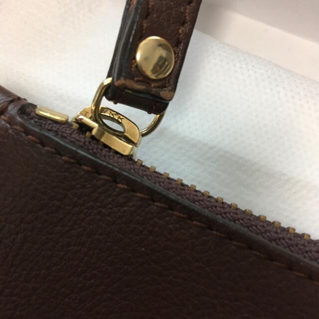 J&M DAVIDSON グレインレザー クラッチバッグ ブラウン ¥58300-