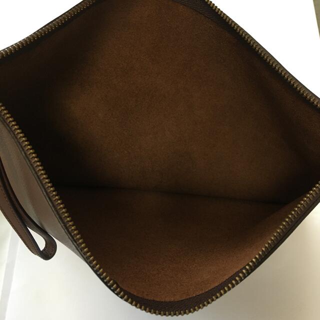 J&M DAVIDSON グレインレザー クラッチバッグ ブラウン ¥58300-