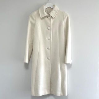 【高品質】 【Harrods】ハロッズ アンゴラ混 ロングコート グレー size2 - ロングコート