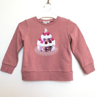 エニィファム(anyFAM)のanyFAM kids スパンコール トレーナー ケーキ くすみピンク(Tシャツ/カットソー)