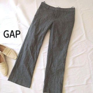 ギャップ(GAP)のGAP　ヘリンボーンパンツ　ストレートフレア　グレー　サイズ2(カジュアルパンツ)