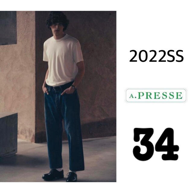 未使用品】 a.presse Washed Denim Wide Pants W34 デニム/ジーンズ