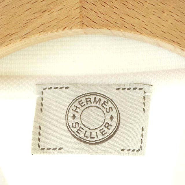 Hermes(エルメス)のエルメス HERMES ポロシャツ セリエボタン ノースリーブ トップス S 白 レディースのトップス(ポロシャツ)の商品写真