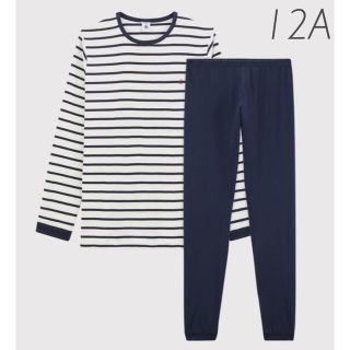 プチバトー(PETIT BATEAU)の新品未使用  プチバトー  マリニエール  長袖  パジャマ  12ans(パジャマ)